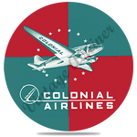 Colonial Airlines Bag Sticker Round Coaster