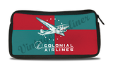 Colonial Airlines Vintage 1940's Bag Sticker Travel Pouch