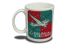 Colonial Airlines Vintage Bag Sticker  Coffee Mug