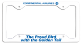 Continental Airlines - Proud Bird with the Golden Tail - License Plate Frame - Meatball Logo Version