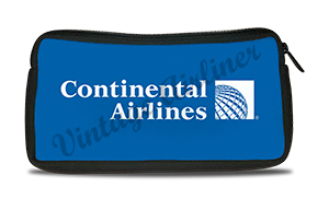 Continental Airlines Last Logo Blue Background Travel Pouch