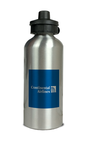 Continental Airlines Last Logo Blue Background Aluminum Water Bottle