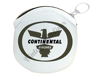 Continental Airlines Vintage 1950's Bag Sticker Round Coin Purse