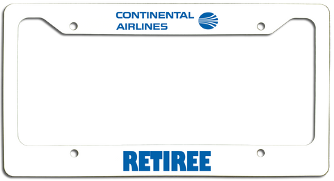Continental Airlines Retiree - License Plate Frame - Meatball Logo Version