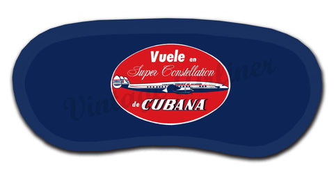 Cubana Airlines 1950's Vintage Bag Sticker Sleep Mask