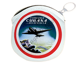 Cubana Airlines 1930's Vintage Bag Sticker Round Coin Purse
