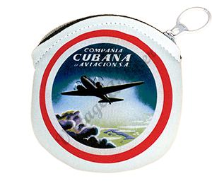 Cubana Airlines 1930's Vintage Bag Sticker Round Coin Purse