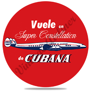 Cubana Airlines 1950's Vintage Round Coaster