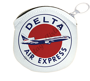 Delta Air Lines Delta Air Express Bag Sticker Round Coin Purse