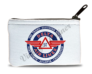 Delta Air Lines Vintage Trans-Southern Route Bag Sticker Rectangular Coin Purse
