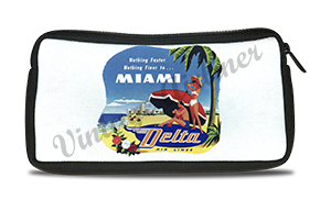 Delta Air Lines Vintage Miami Bag Sticker Travel Pouch