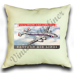 Eastern Air Lines 1950's Constellation Bag Sticker Linen Pillow Case Cover