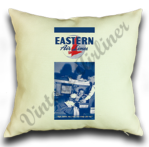 Eastern Airlines Vintage Timetable Linen Pillow Case Cover