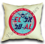 El Al Airlines Vintage Bag Sticker Linen Pillow Case Cover