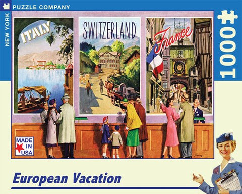 European Vacation Puzzle by New York Puzzle Company - (1,000 pieces)