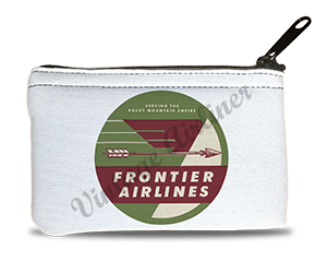 Frontier Airlines 1950's Vintage Bag Sticker Rectangular Coin Purse