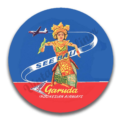 Garuda Indonesia Airlines Bali Vintage Magnets