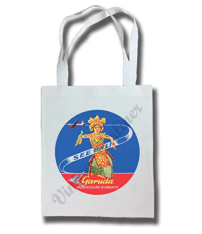 Garuda Indonesia Airlines Bali Vintage Cover Bag Tote Bag