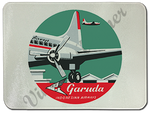 Garuda Indonesian Airlines Vintage 1950's Bag Sticker Glass Cutting Board