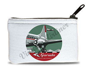Garuda Indonesian Airlines 1950's Vintage Bag Sticker Rectangular Coin Purse