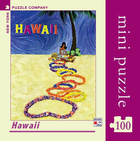Hawaii American Airlines Travel Poster Mini Travel Puzzle by New York Puzzle Company - (100 pieces)