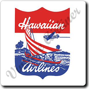 Hawaiian Airlines 1940's Logo Square Coaster