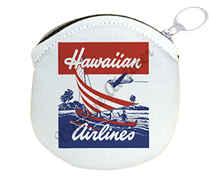 Hawaiian Airlines 1940's Logo Bag Sticker Round Coin Purse