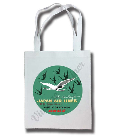 Japan Airlines 1960's Vintage Tote Bag