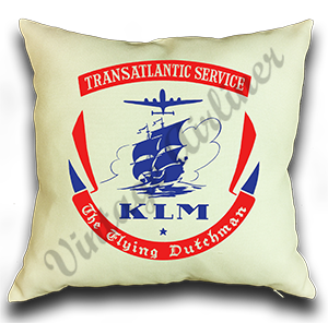 KLM Trans-Atlantic Bag Sticker Linen Pillow Case Cover