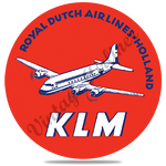 KLM Royal Dutch Airlines Vintage Round Coaster