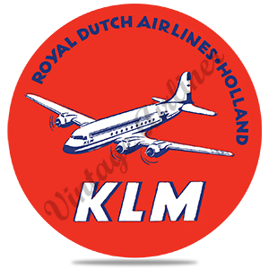 KLM Royal Dutch Airlines Vintage Round Coaster