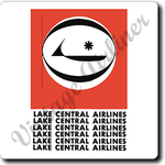 Lake Central Airlines Square Coaster