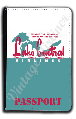 Lake Central Airlines 1950's Bag Sticker Passport Case