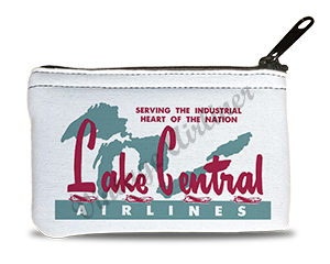 Lake Central Airlines 1950's Bag Sticker Rectangular Coin Purse