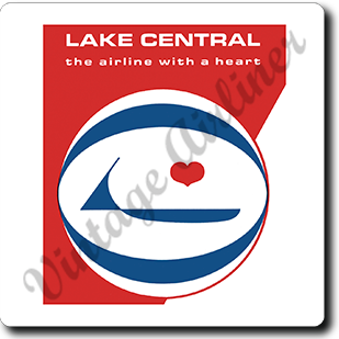 Lake Central Airlines Logo Square Coaster