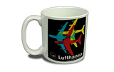 Lufthansa 1970's Vintage Bag Sticker  Coffee Mug