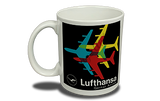 Lufthansa 1970's Vintage Bag Sticker  Coffee Mug