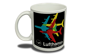 Lufthansa 1970's Vintage Bag Sticker  Coffee Mug