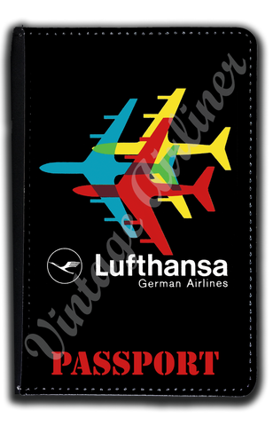 Lufthansa Airlines 1970's Bag Sticker Passport Case