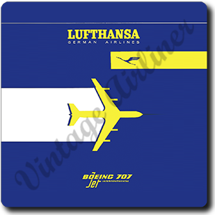 Lufthansa Airlines Timetable Cover Square Coaster