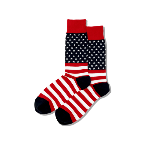 USA Flag Men's Travel Themed Crew Socks