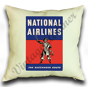National Airlines 1950's Vintage Pillow Case Cover