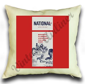 National Airlines Vintage Timetable Pillow Case Cover