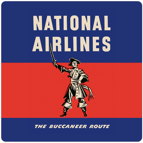 National Airlines 1950's Vintage Square Coaster