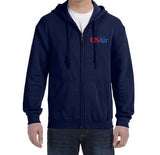 US Air Blue Logo (1989-1997) Zipped Hooded Sweatshirt