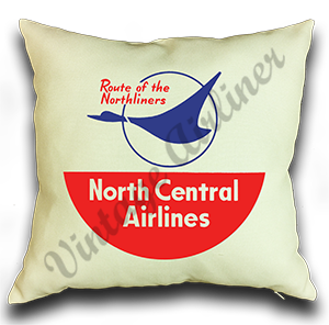 North Central Airlines Last Round Logo Linen Pillow Case Cover