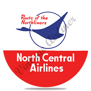North Central Airlines Vintage Bag Sticker Round Coaster