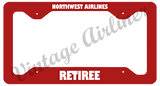 Northwest Airlines - Retiree - Red License Plate Frame