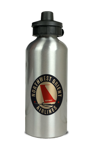 Northwest Orient Airlines 1950's Vintage Aluminum Water Bottle