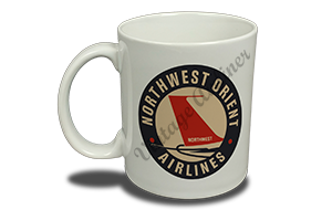 Northwest Orient Airlines 1950's Bag Sticker  Coffee Mug